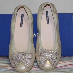 Stuart Weitzman Fannie Stardust Crystal bow ballet